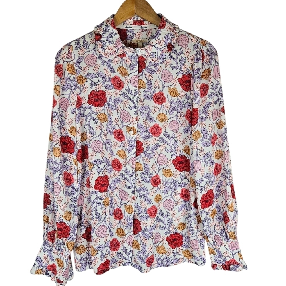 Barbour Nahla Floral Print Women's Top Sze 6